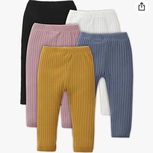 5 pack of ribbed baby leggings